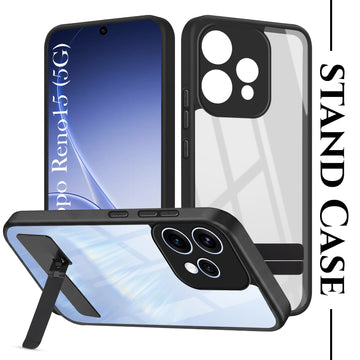 For Oppo Reno15 5G | Oppo Reno 15 5G Back Cover Case (Built-in Stand | Lifetime Anti Yellow | Kickstand Shockproof | Camera Protection | MagSafe Compatible)