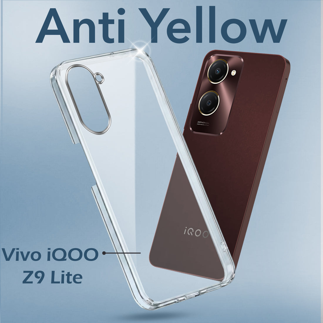 For Vivo iQOO Z9 Lite 5G Back Cover (Hard Anti Yellow Clear Case | Drop & Camera Protection | Shockproof Polycarbonate)