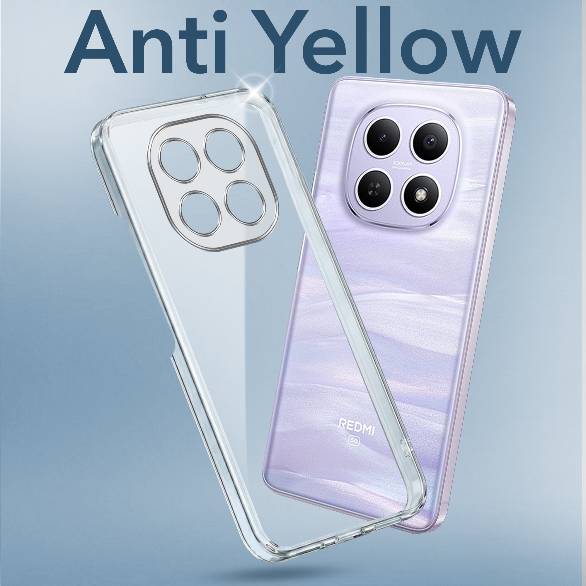 For Redmi note 15 | Redmi note 15 SE (5G) Back Cover Case Lifetime Anti-Yellow Clear (Sleek Hard Crystal | Shockproof and Camera Protection)