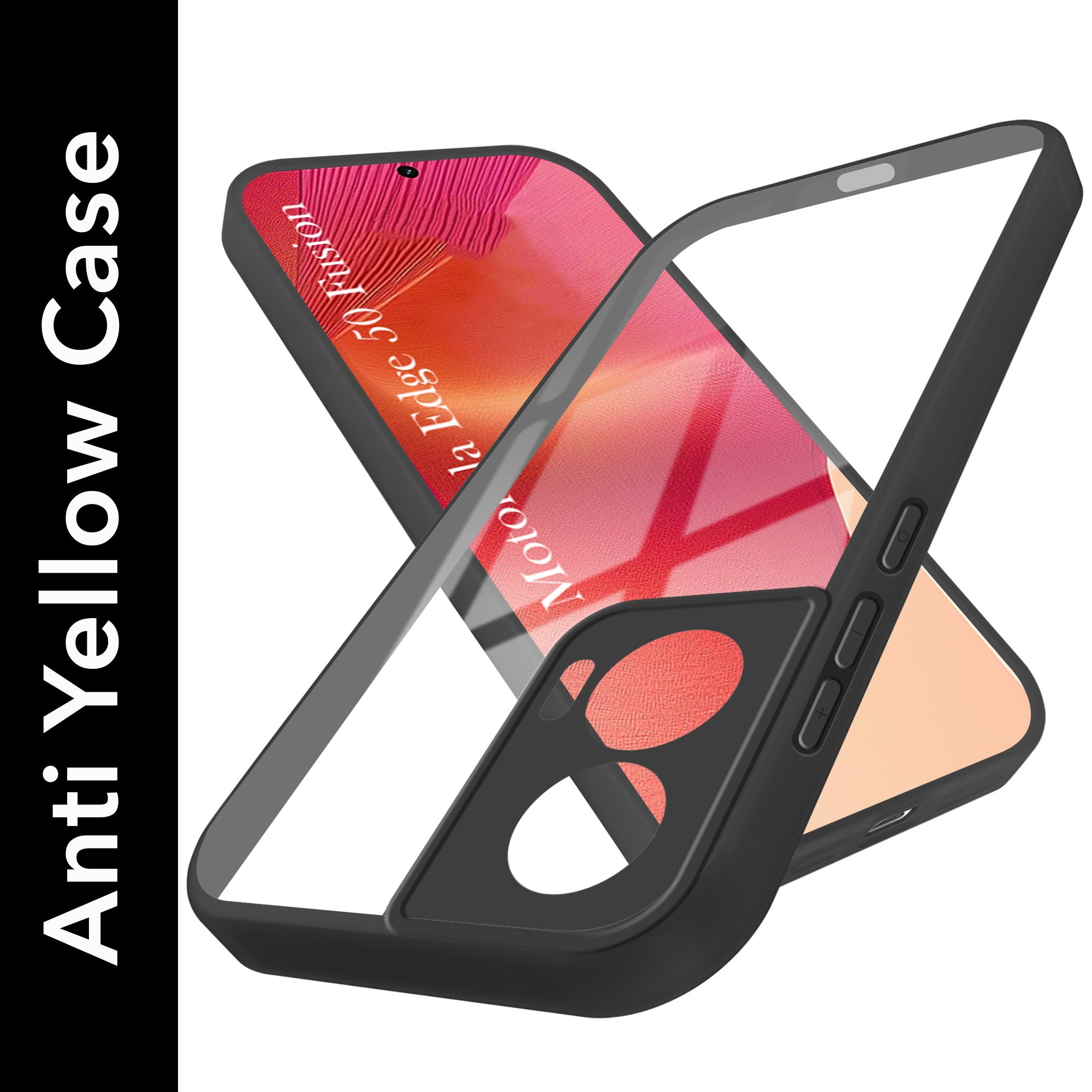 For Motorola Moto Edge 50 Fusion Back Cover Case (Lifetime Anti Yellow | Anti Scratch | Crystal Clear Shockproof)
