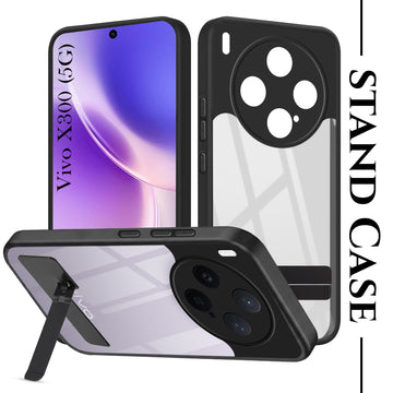For Vivo X300 5G Back Cover Case (Built-in Stand | Lifetime Anti Yellow | Kickstand Shockproof | Camera Protection | MagSafe Compatible)