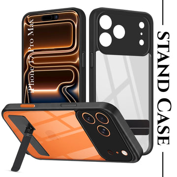 For Apple iPhone 17 Pro Max Back Cover Case (Built-in Stand | Lifetime Anti Yellow | Kickstand Shockproof | Camera Protection | MagSafe Compatible)