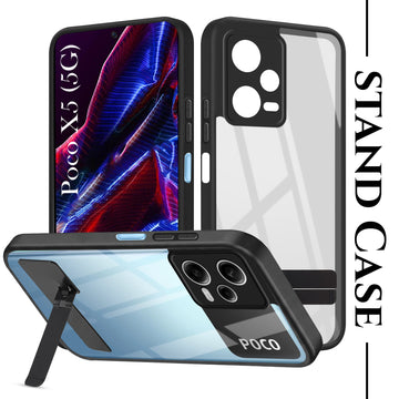 For Xiaomi Poco X5 5G Back Cover Case (Built-in Stand | Lifetime Anti Yellow | Kickstand Shockproof | Camera Protection | MagSafe Compatible)