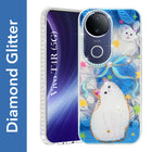 For Vivo T4R Back Cover Case (Luxury Floral Glitter Cute Butterfly | Diamond Studded Camera Bump | Girls & Women Design)