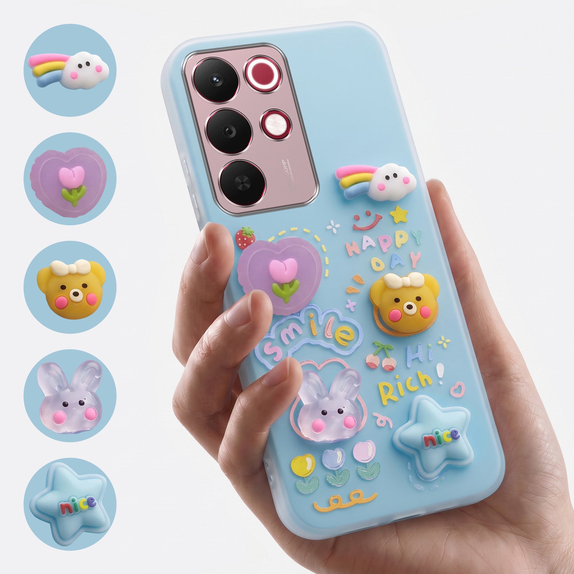 For Realme 15X Back Cover Case (3D Cute Cartoons | Hard Back Side Soft | Matte Premium Finish | HD Printing)
