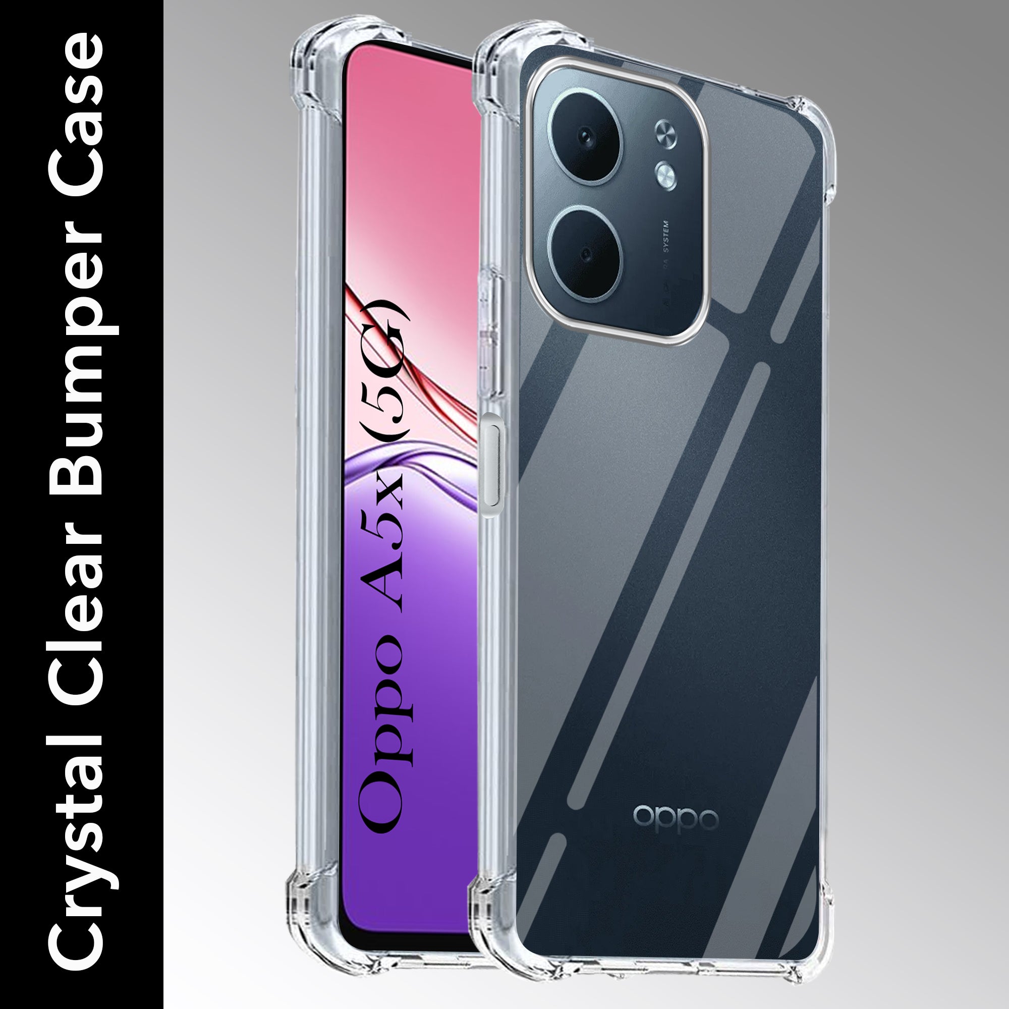 For Oppo A5X Shockproof Crystal-Clear Back Cover( Drop & Camera Protection | Hard Polycarbonate)