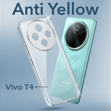 For Vivo T4 Back Cover Case Lifetime Anti-Yellow Clear (Sleek Hard Crystal | Shockproof and Camera Protection)