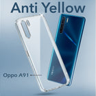 For Oppo A91 Back Cover Case (Hard Anti Yellow Clear Case | Sleek Hard Crystal Clear | Drop & Camera Protection | Shockproof Polycarbonate)
