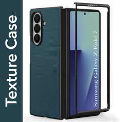 For Samsung Galaxy Z Fold 7 Premium Cover Case (Geometric Textured Hard PC | Soft Cloth Lining & Slim Shockproof Protection)
