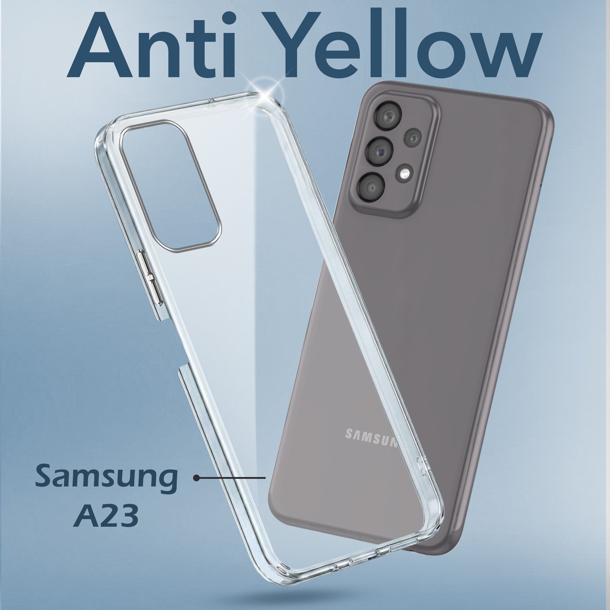 For Samsung Galaxy A23 4G | 5G Back Cover (Hard Anti Yellow Clear Case | Drop & Camera Protection | Shockproof Polycarbonate)