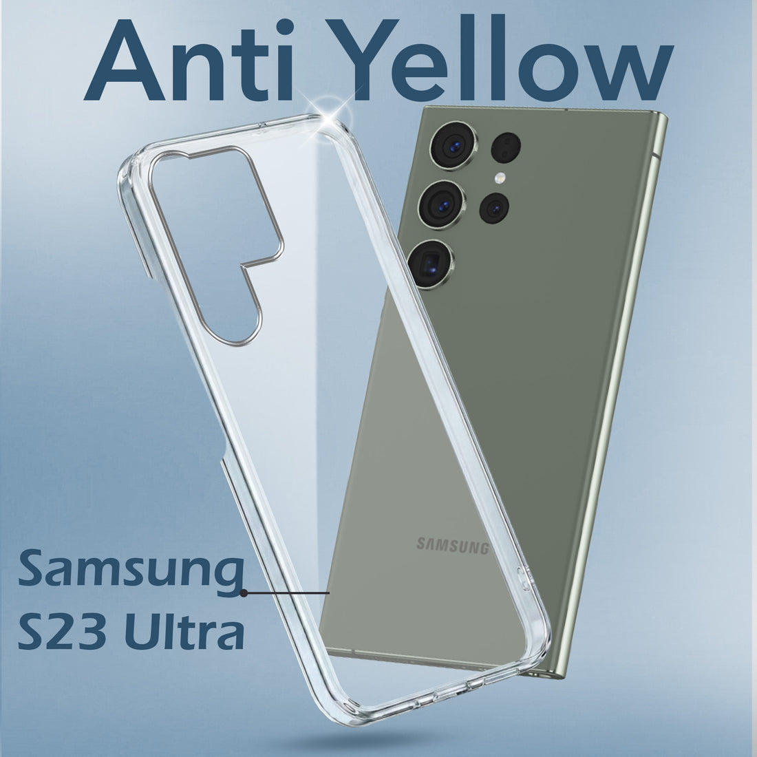 For Samsung Galaxy S23 Ultra 5G Back Cover Case (Hard Anti Yellow Clear Case | Drop & Camera Protection | Shockproof Polycarbonate)