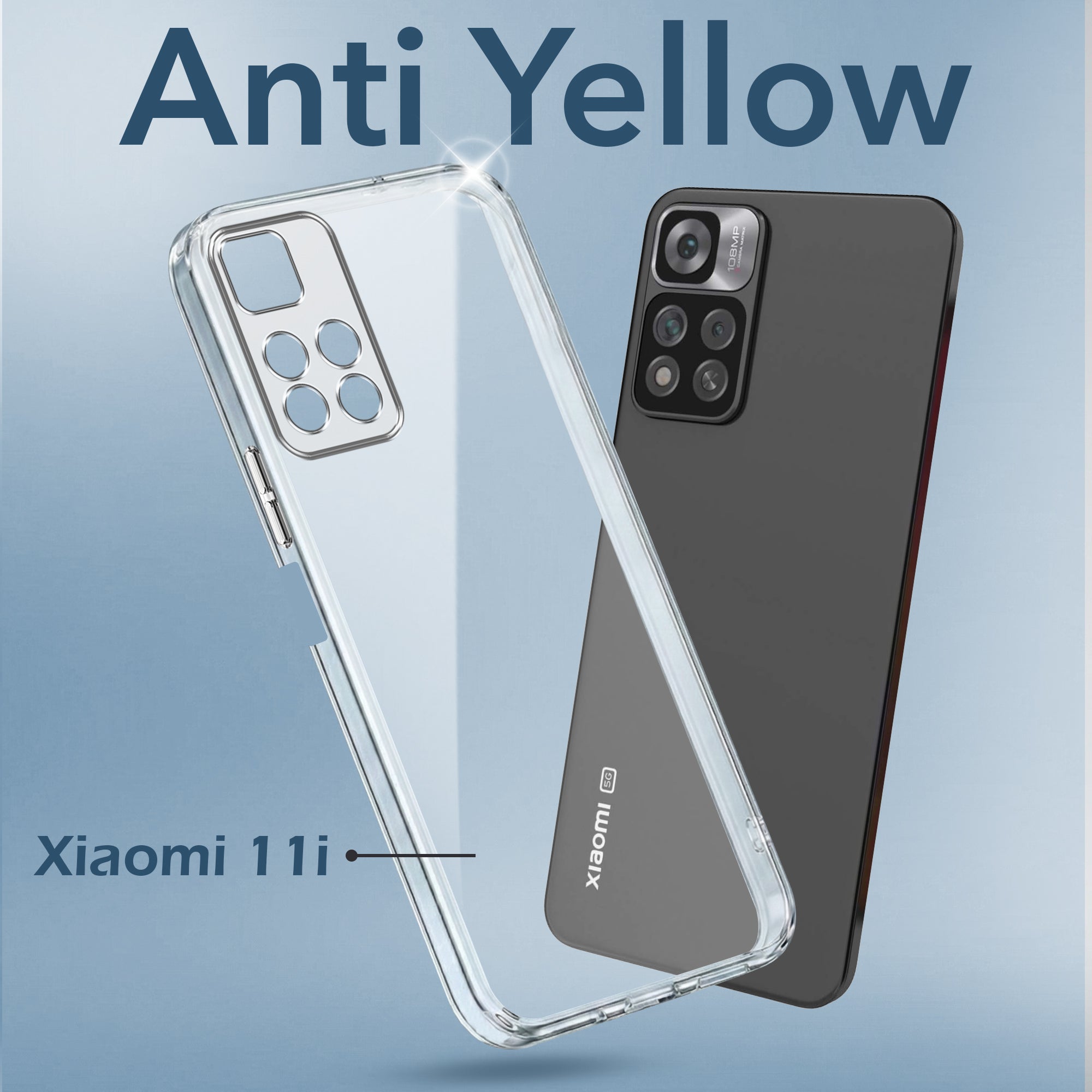 For Xiaomi 11i | Xiaomi 11i HyperCharge Back Cover Case (Hard Anti Yellow Clear Case | Sleek Hard Crystal Clear | Drop & Camera Protection | Shockproof  Polycarbonate)