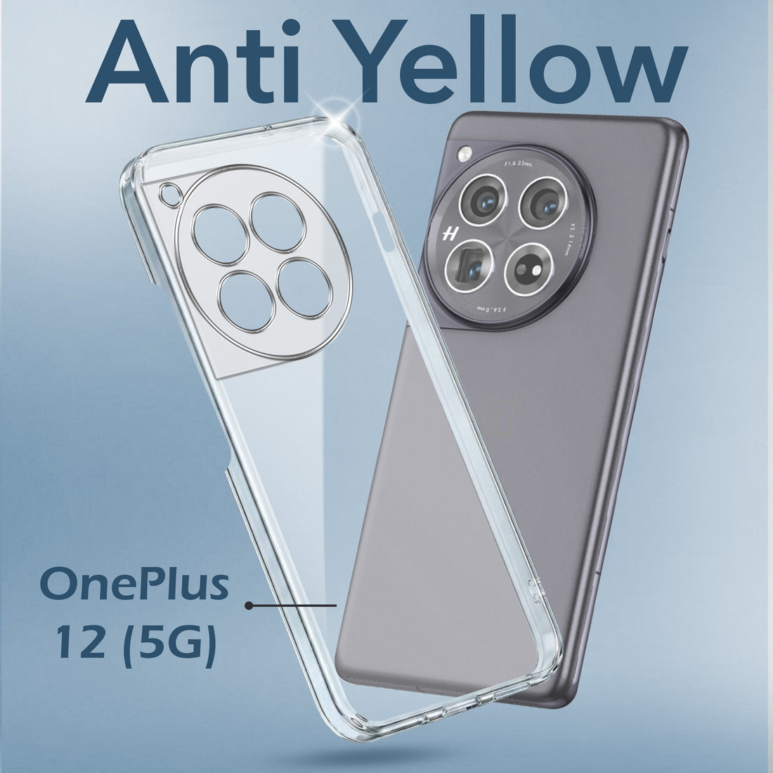 For OnePlus 12 5G Back Cover Case (Hard Anti Yellow Clear Case | Drop & Camera Protection | Shockproof Polycarbonate)