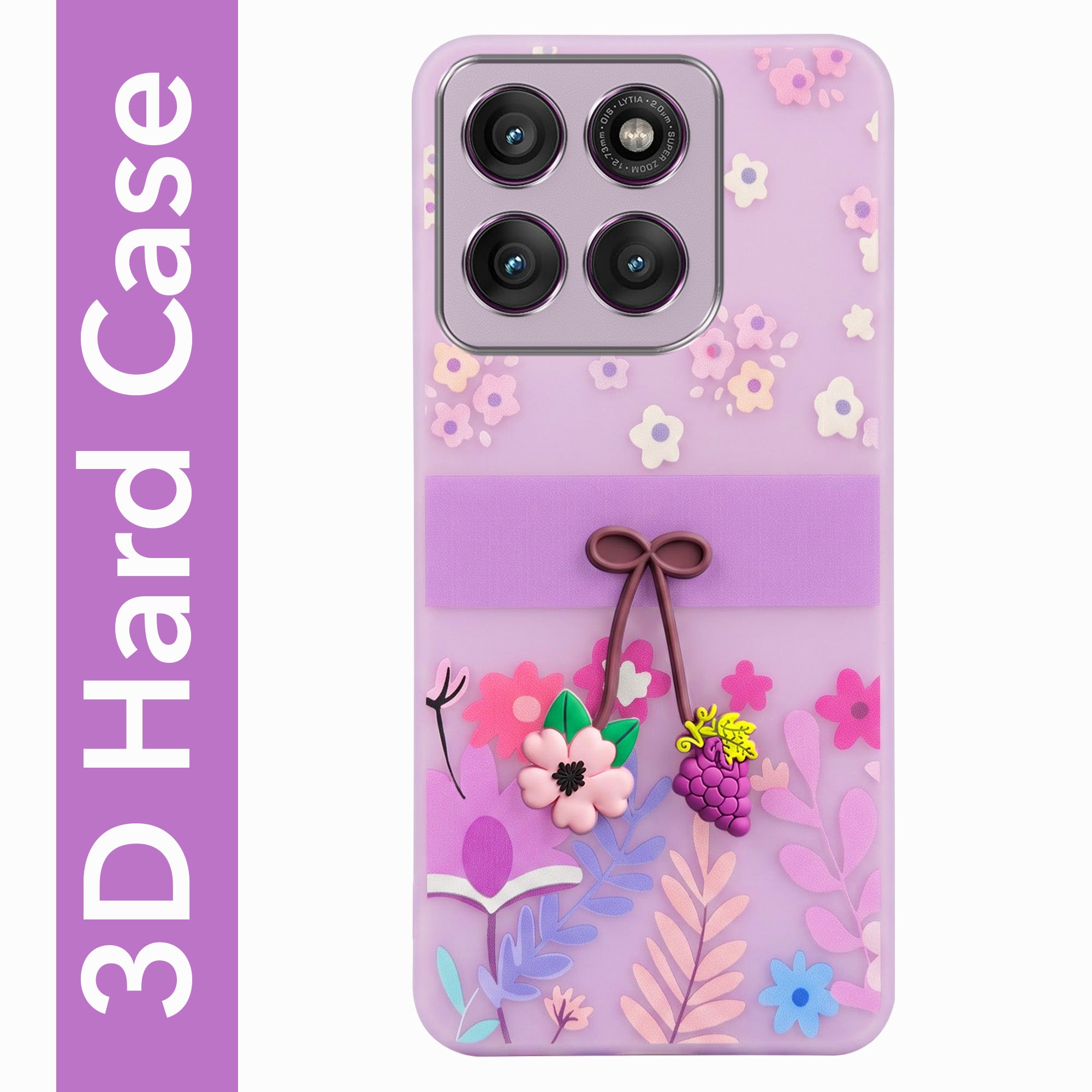 For Motorola Moto Edge 60 Pro Back Cover Case (3D Cute Cartoons | Hard Back Side Soft | Matte Premium Finish | HD Printing)