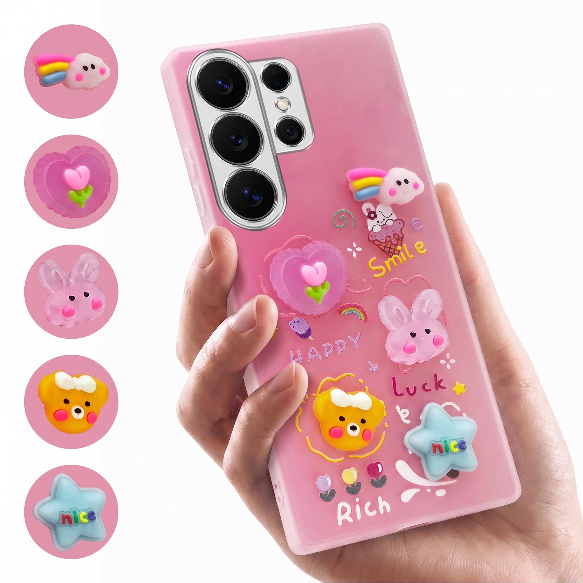 For Samsung Galaxy S26 Ultra Back Cover Case (3D Cute Cartoons | Hard Back Side Soft | Matte Premium Finish | HD Printing)