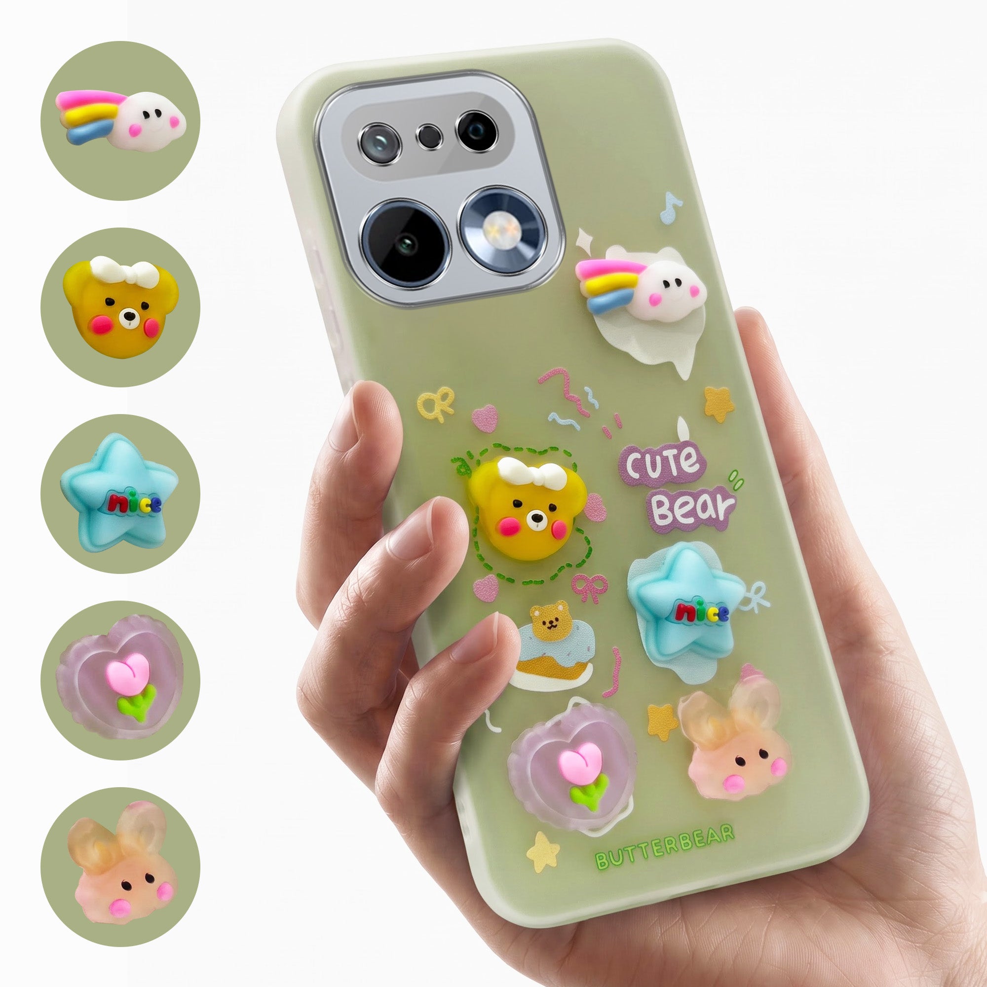 For Realme 16 Pro Back Cover Case (3D Cute Cartoons | Hard Back Side Soft | Matte Premium Finish | HD Printing)