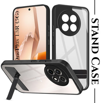 For OnePlus 13R Back Cover Case (Built-in Stand | Lifetime Anti Yellow | Kickstand Shockproof | Camera Protection | MagSafe Compatible)