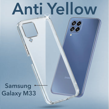 For Samsung Galaxy M33 5G Back Cover Case (Hard Anti Yellow Clear Case | Drop & Camera Protection | Shockproof Polycarbonate)