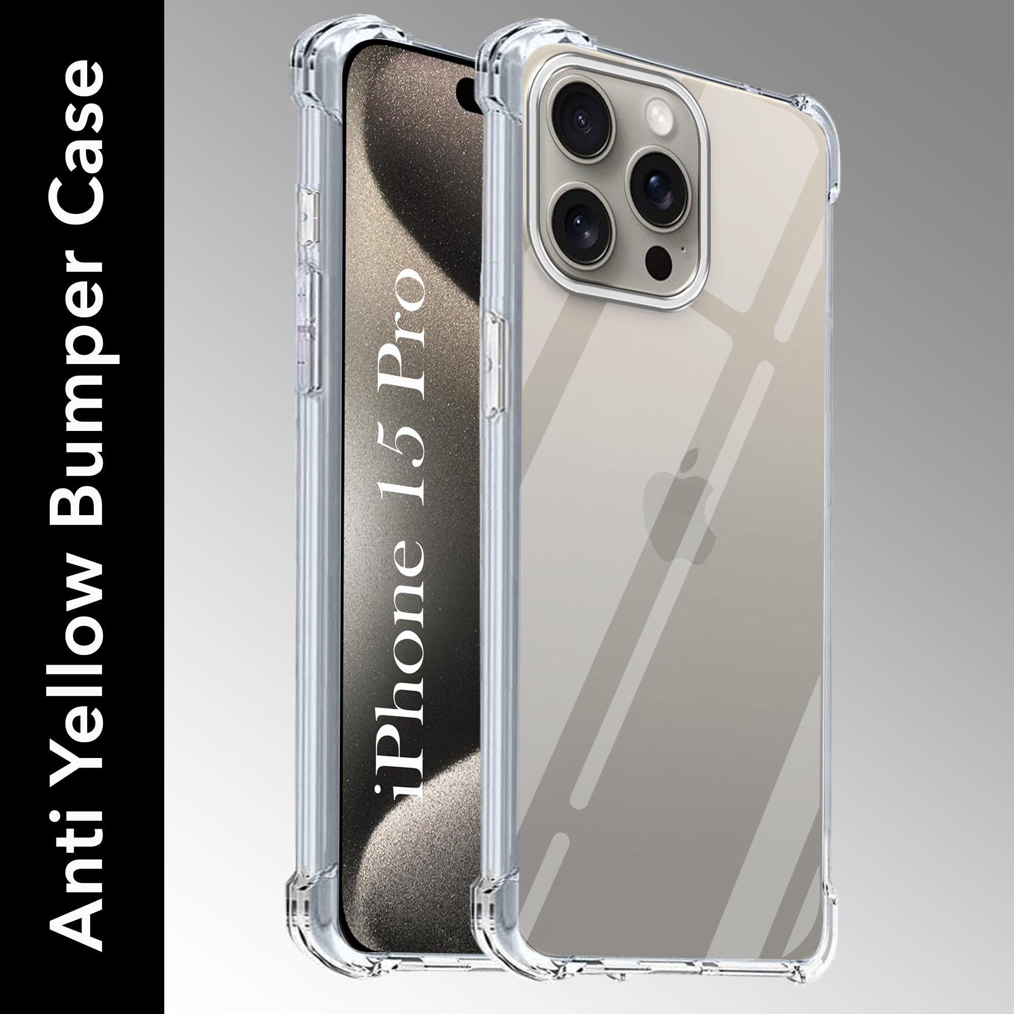 For iPhone 15 Pro Back Cover (Shockproof Crystal Clear Case |  Drop & Camera Protection | Hard Polycarbonate)