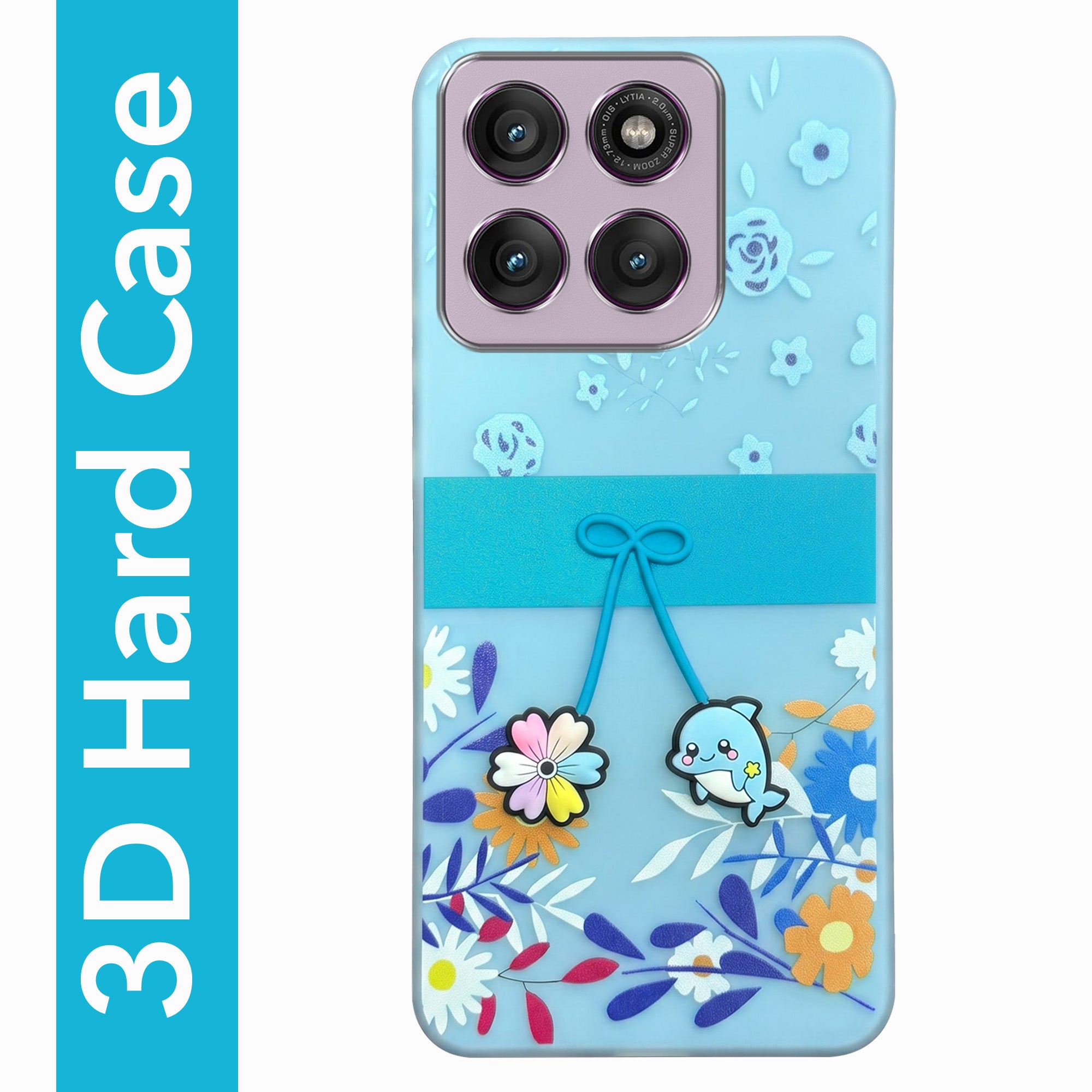 For Motorola Moto Edge 60 Pro Back Cover Case (3D Cute Cartoons | Hard Back Side Soft | Matte Premium Finish | HD Printing)
