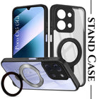 For Poco C85 5G Back Cover Case (Kick Stand Ring Holder | Life time Anti Yellow | Camera Protection)