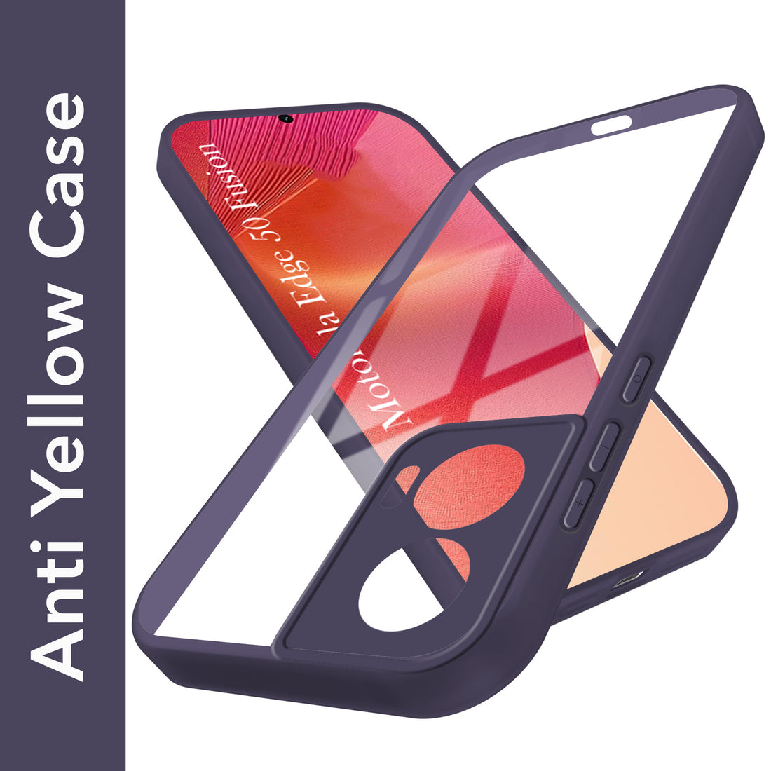 For Motorola Moto Edge 50 Fusion Back Cover Case (Lifetime Anti Yellow | Anti Scratch | Crystal Clear Shockproof)