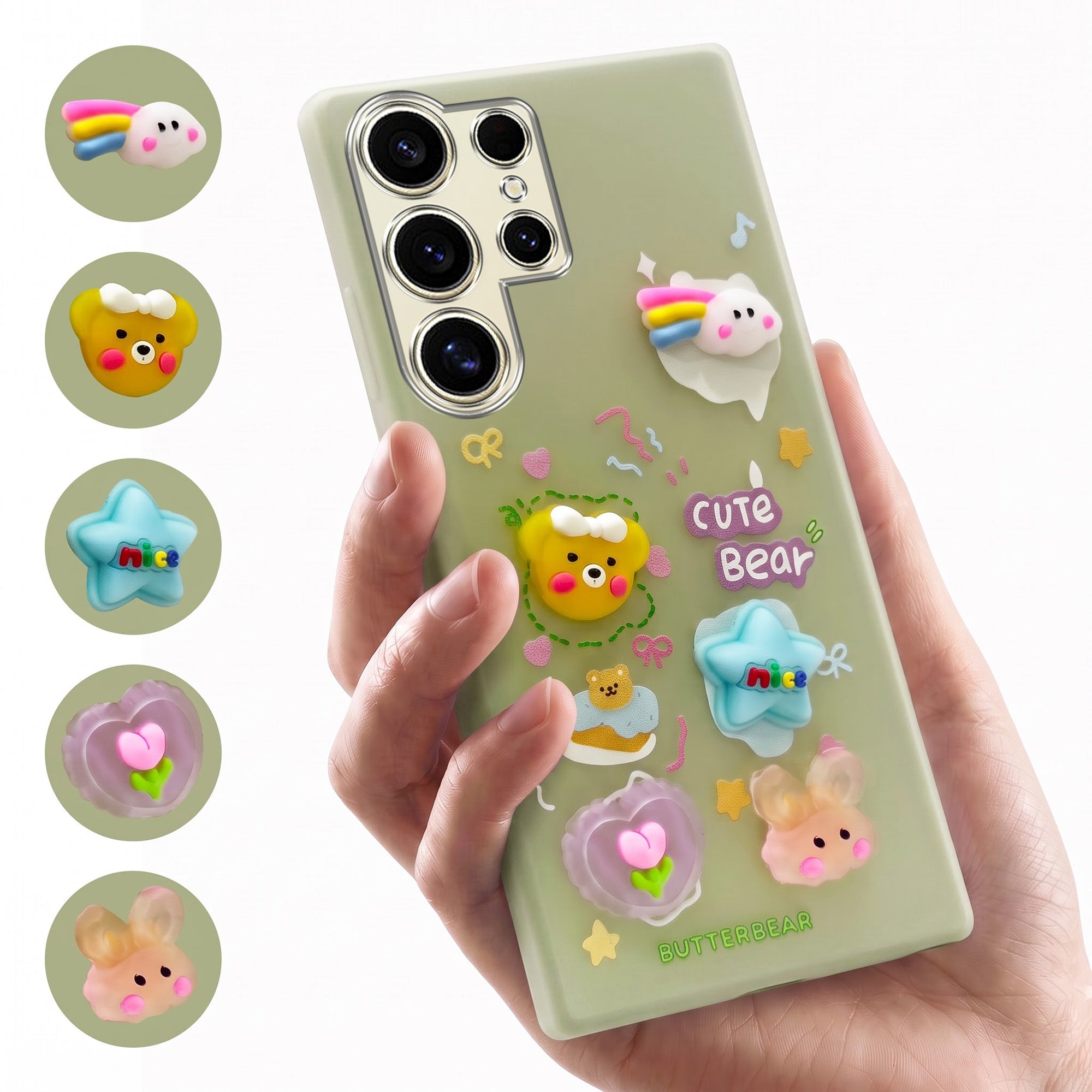 For Samsung Galaxy S24 Ultra Back Cover Case (3D Cute Cartoons | Hard Back Side Soft | Matte Premium Finish | HD Printing)