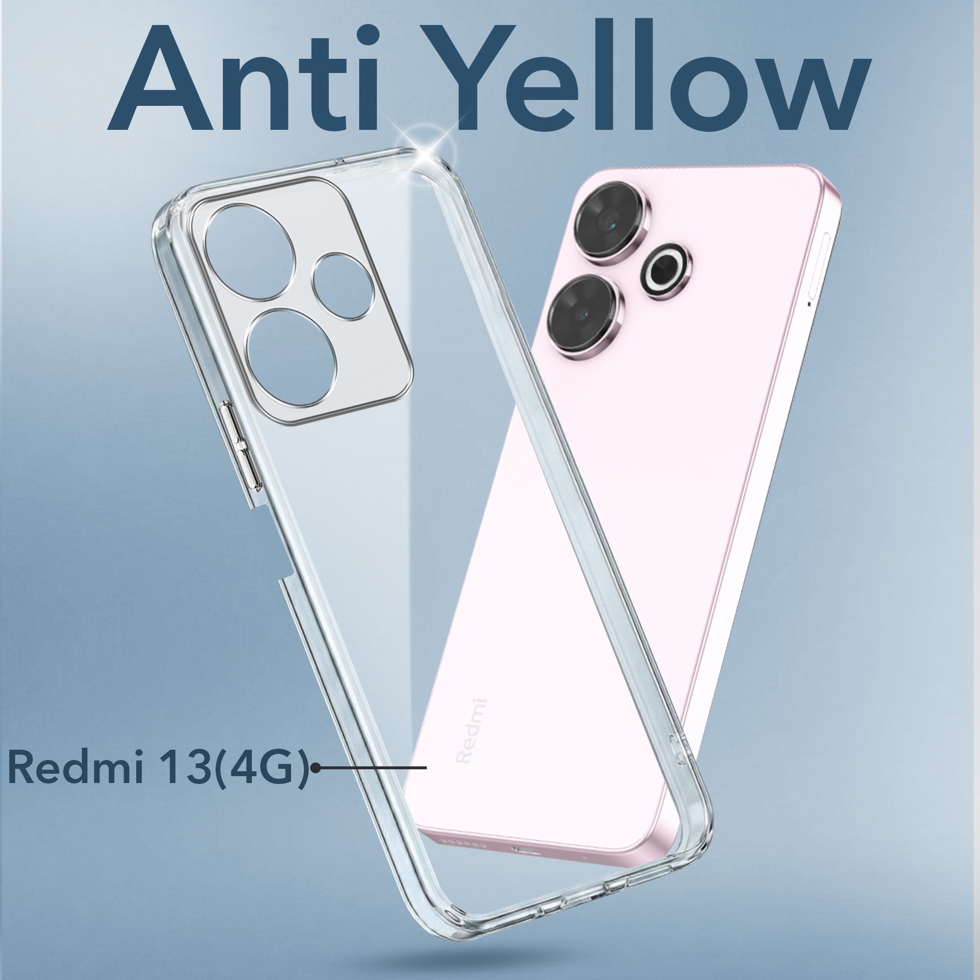 For Xiaomi Mi Redmi 13 4G | 5G Back Cover (Hard Anti Yellow Clear Case | Drop & Camera Protection | Shockproof Polycarbonate)
