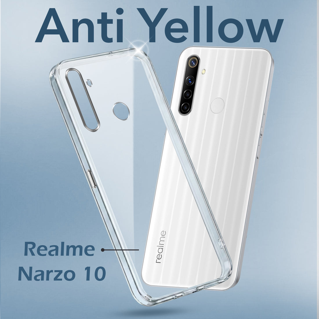 For Realme Narzo 10 Back Cover Case (Hard Anti Yellow Clear Case | Drop & Camera Protection | Shockproof Polycarbonate)