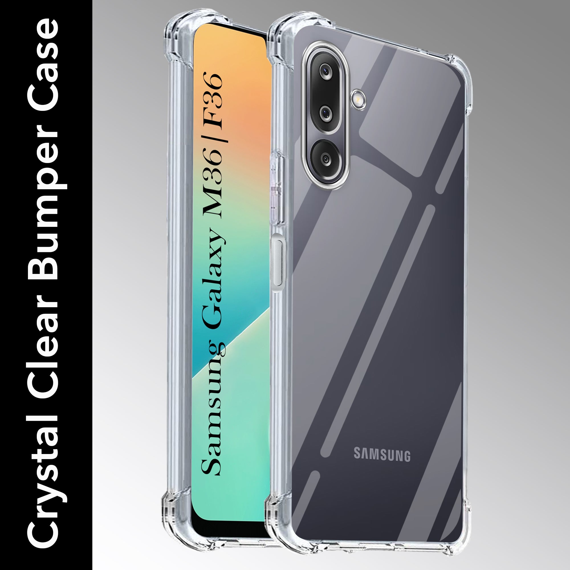 For Samsung Galaxy M36 Shockproof Crystal-Clear Back Cover | Samsung Galaxy F36 ( Drop & Camera Protection | Hard Polycarbonate)