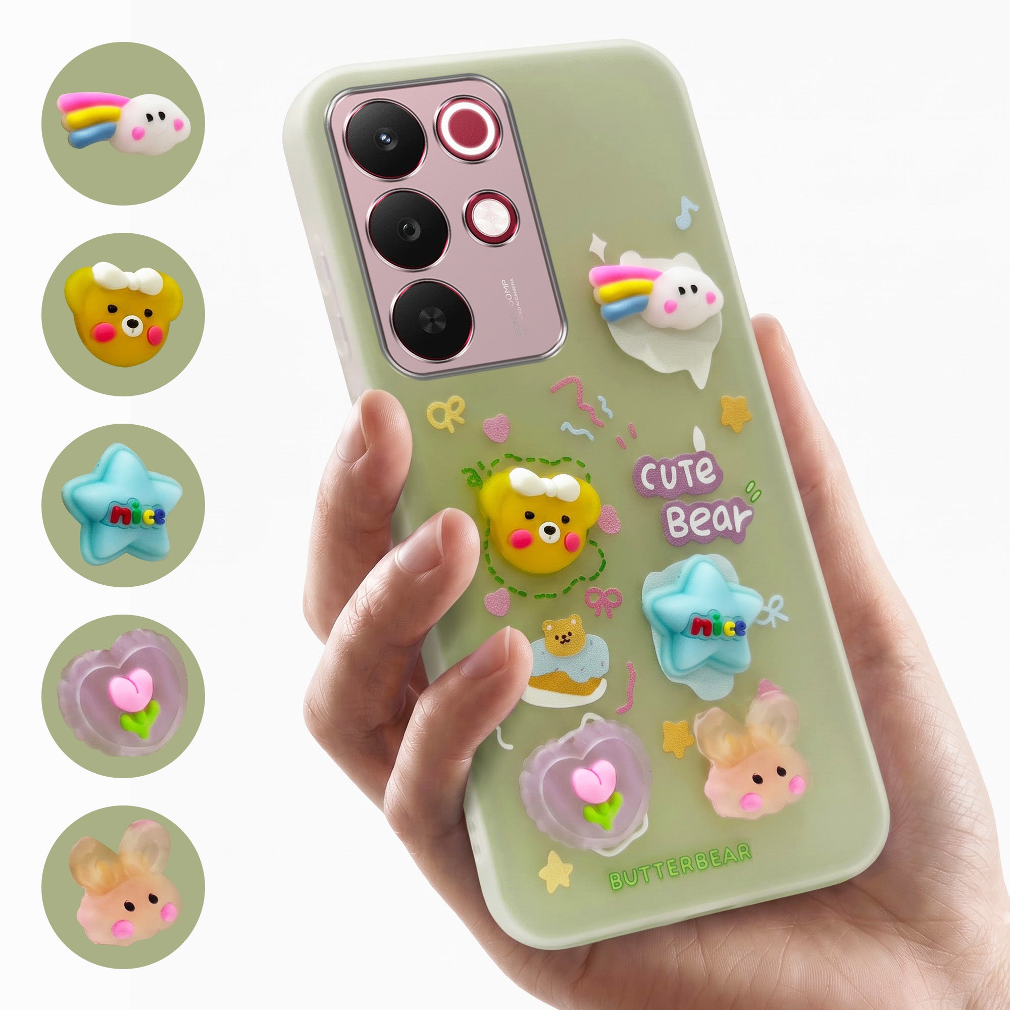 For Realme 15X Back Cover Case (3D Cute Cartoons | Hard Back Side Soft | Matte Premium Finish | HD Printing)