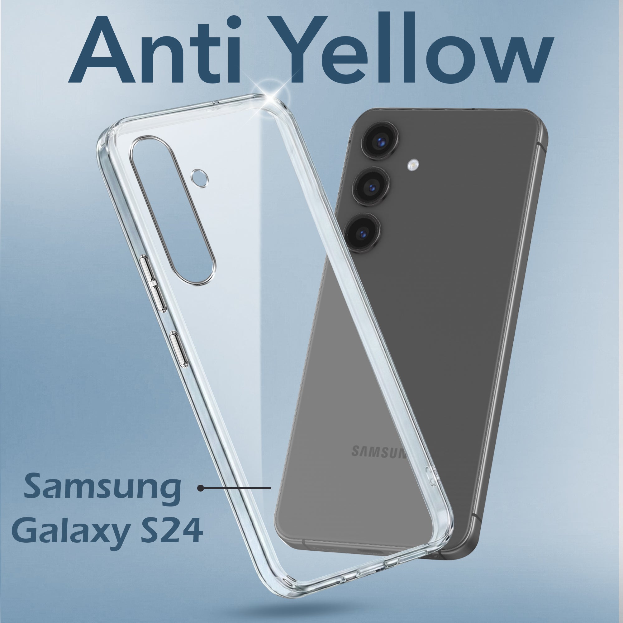 For Samsung Galaxy S24 Back Cover Case (Hard Anti Yellow Clear Case | Drop & Camera Protection | Shockproof Polycarbonate)