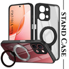 For Vivo Y31T 5G ack Cover Case (Kick Stand Ring Holder | Life time Anti Yellow | Camera Protection)