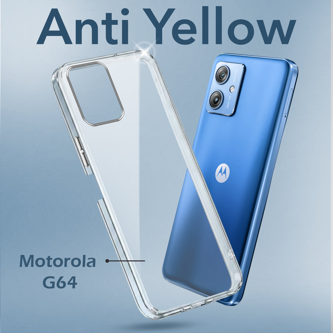For Motorola Moto G64 5G Back Cover Case (Hard Anti Yellow Clear Case | Drop & Camera Protection | Shockproof Polycarbonate)