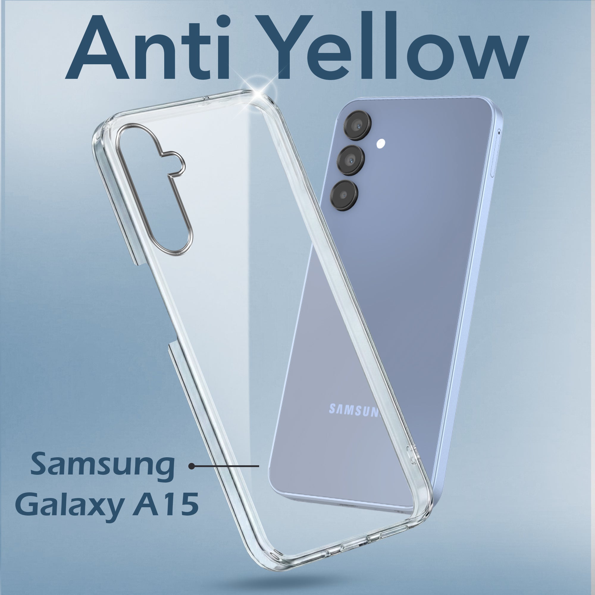 For Samsung Galaxy A15 5G Back Cover (Hard Anti Yellow Clear Case | Drop & Camera Protection | Shockproof Polycarbonate)