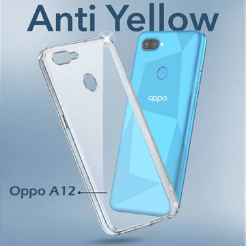 For Oppo A12 Back Cover Case (Hard Anti Yellow Clear Case | Sleek Hard Crystal Clear | Drop & Camera Protection | Shockproof Polycarbonate)