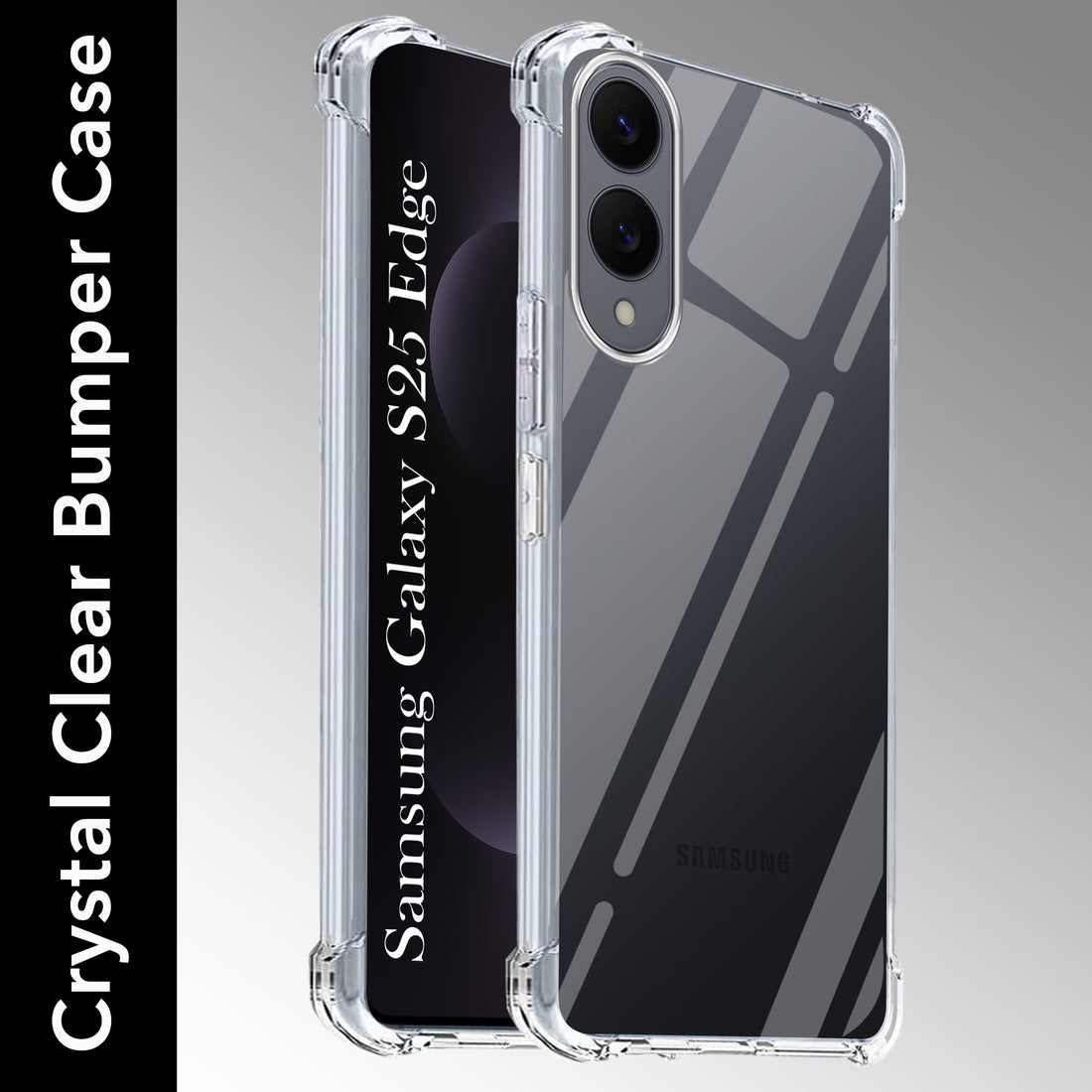 For Samsung Galaxy S25 Edge Shockproof Crystal-Clear Back Cover ( Drop & Camera Protection | Hard Polycarbonate)