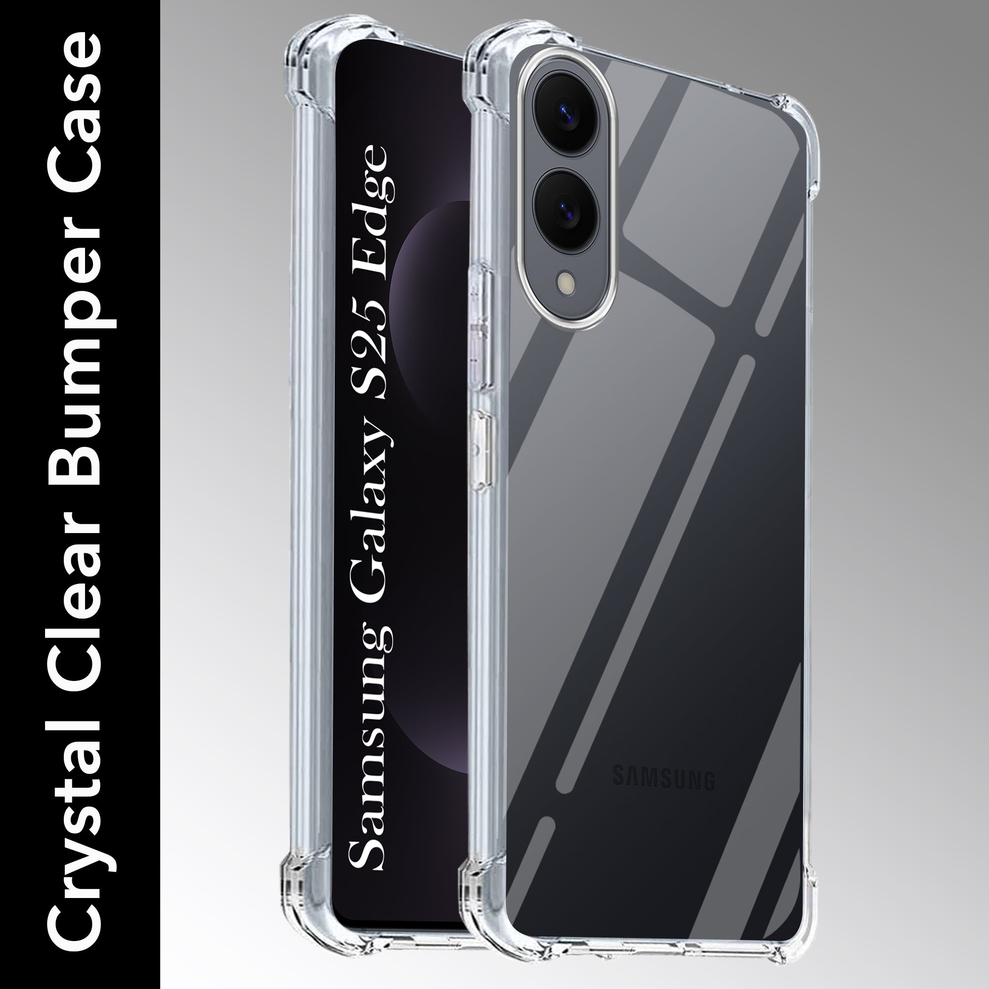 For Samsung Galaxy S25 Edge Shockproof Crystal-Clear Back Cover ( Drop & Camera Protection | Hard Polycarbonate)