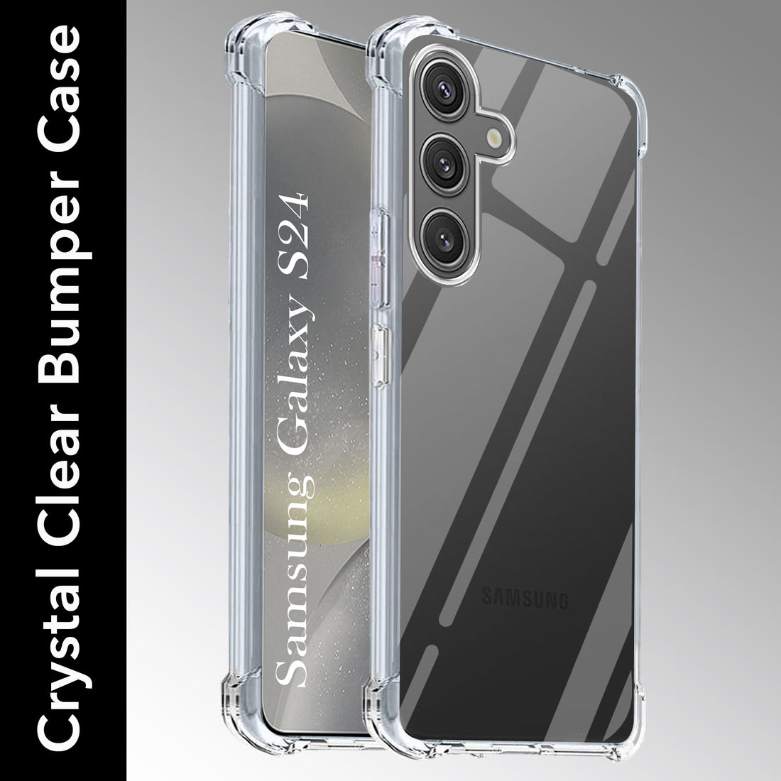 For Samsung Galaxy S24  Back Cover Shockproof Crystal-Clear (Drop & Camera Protection | Hard Polycarbonate)
