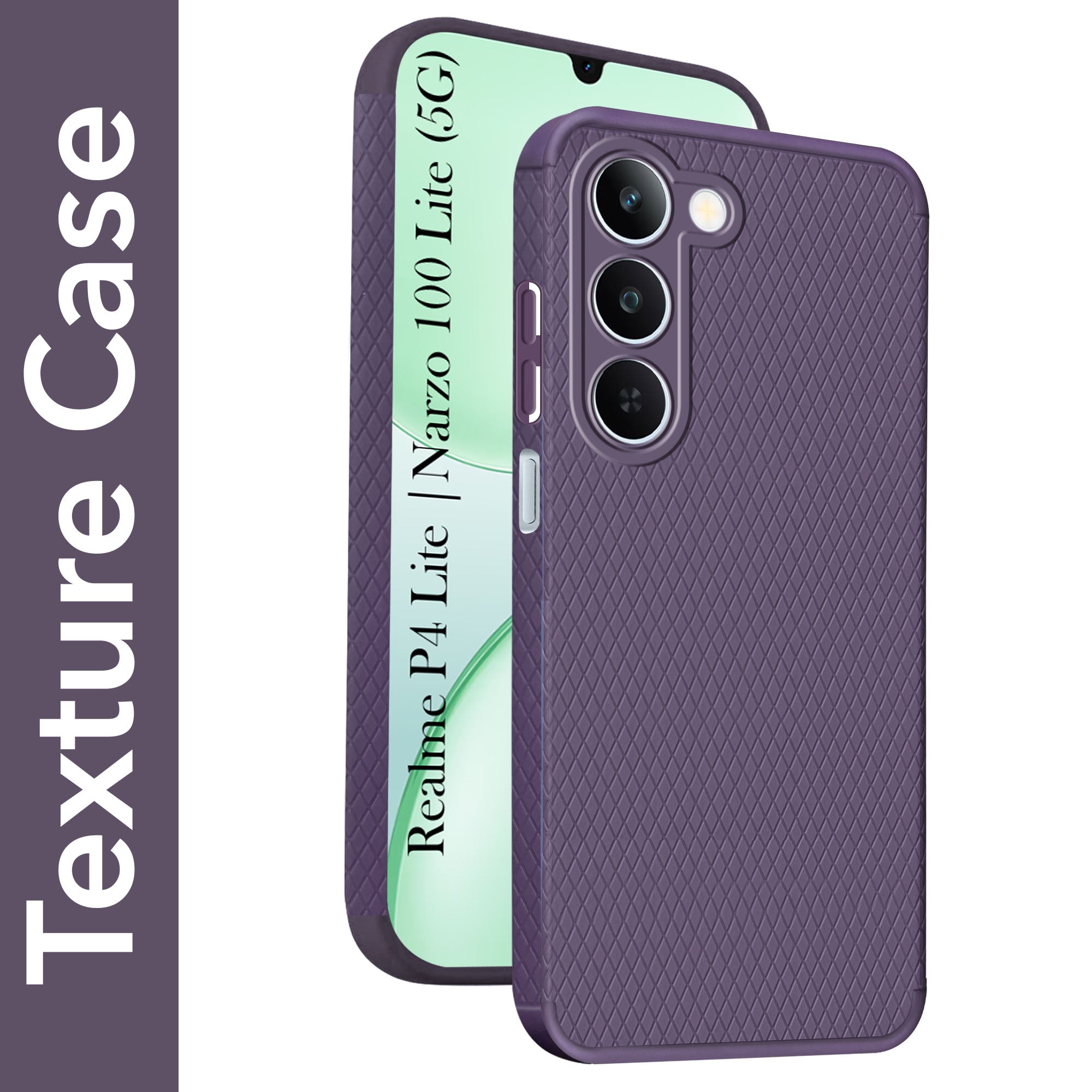 For Realme P4 Lite 5G | Realme Narzo 100 Lite 5G Back Cover Case Liquid Silicone (Camera Protection | Side Grip Texture | Soft and Flexible)