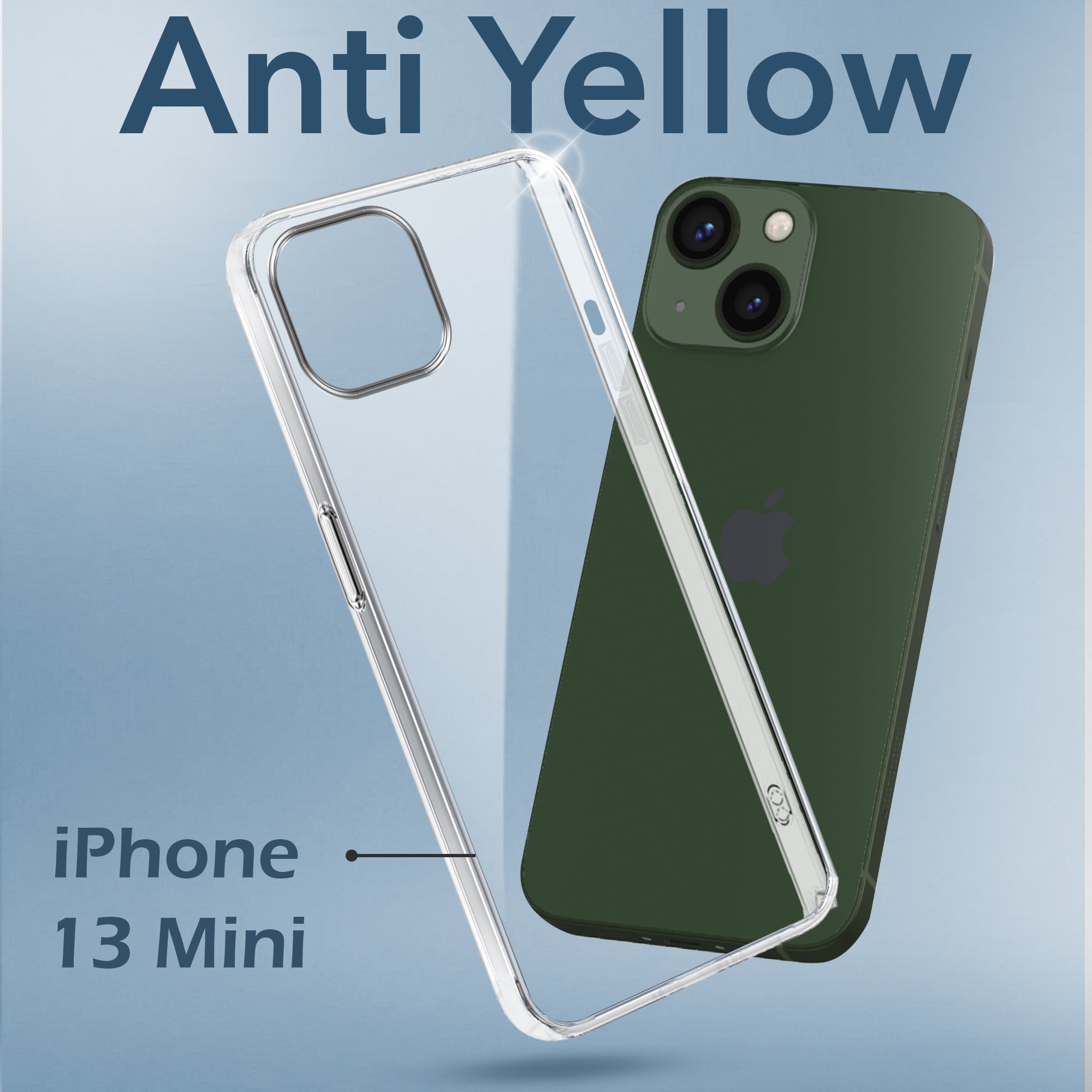 For Apple iPhone 13 Mini Back Cover Case (Hard Anti Yellow Clear Case | Drop & Camera Protection | Shockproof Polycarbonate)