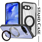 For Google Pixel 9A Back Cover Case (Kick Stand Ring Holder | Life time Anti Yellow | Camera Protection)