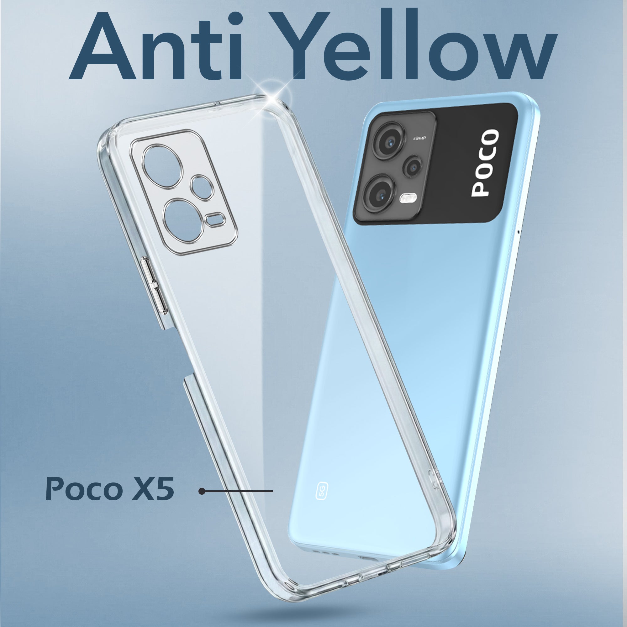 For Xiaomi Poco X5 5G Back Cover Case (Hard Anti Yellow Clear Case | Drop & Camera Protection | Shockproof Polycarbonate)