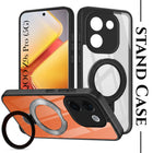 For Vivo iQOO Z9s Pro Back Cover Case (Kick Stand Ring Holder | Life time Anti Yellow | Camera Protection)