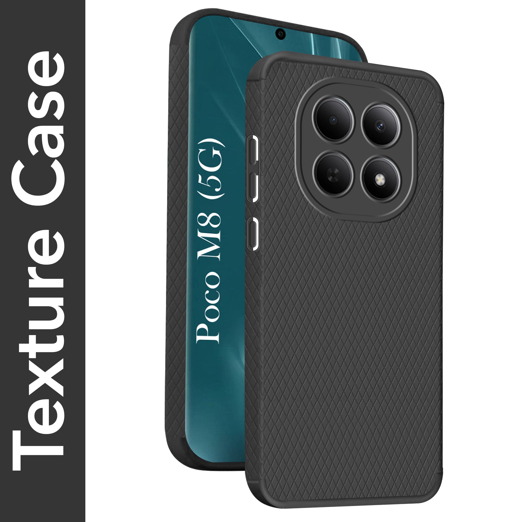 For Poco M8 5G Back Cover Case Liquid Silicone (Camera Protection | Side Grip Texture | Soft and Flexible)