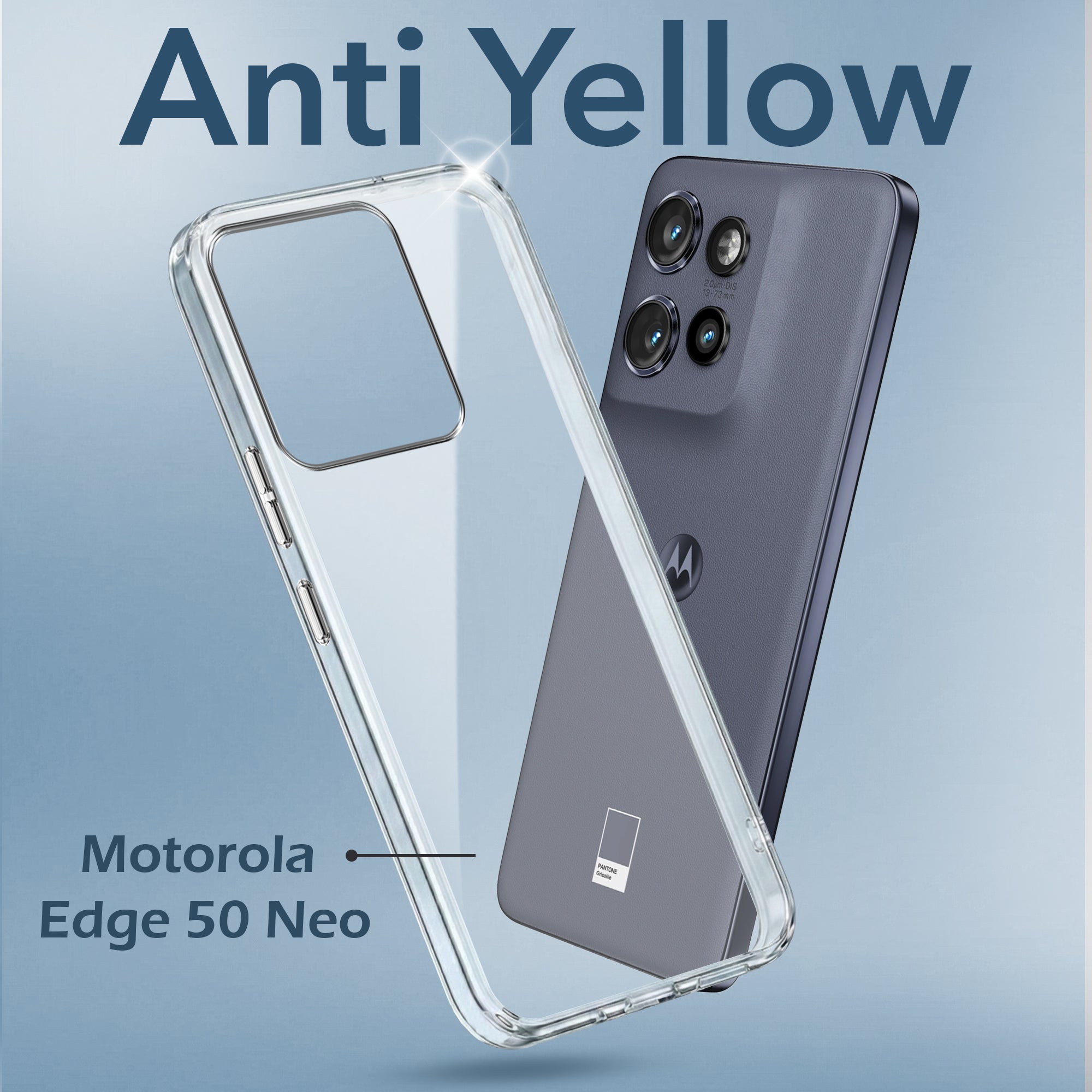 For Motorola Moto Edge 50 Neo Back Cover (Hard Anti Yellow Clear Case | Drop & Camera Protection | Shockproof Polycarbonate)
