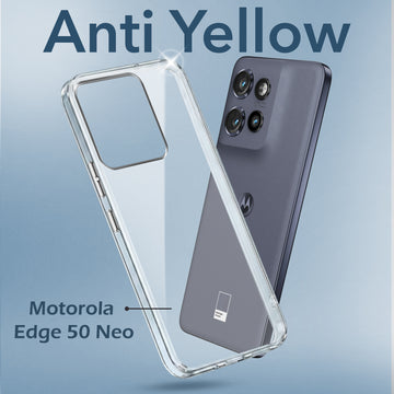 For Motorola Moto Edge 50 Neo Back Cover (Hard Anti Yellow Clear Case | Drop & Camera Protection | Shockproof Polycarbonate)
