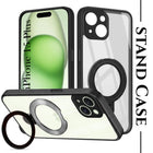 For iPhone 15 Plus Back Cover Case (Kick Stand Ring Holder | Life time Anti Yellow | Camera Protection)