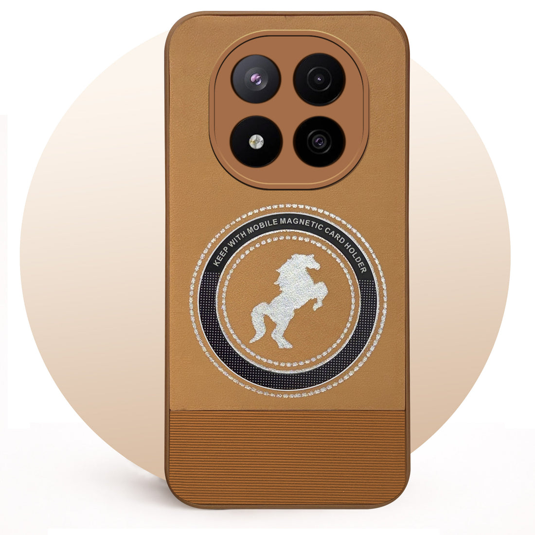 For  Redmi Note 14 Pro Plus Back Cover Case PU Leather Finish (Professional Minimalist Texture | MagSafe Compatile | Camera Protection | Sleek Sober Formal)