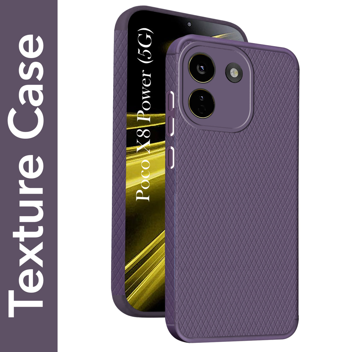 For Poco X8 Power Back Cover Case Liquid Silicone (Camera Protection | Side Grip Texture | Soft and Flexible)